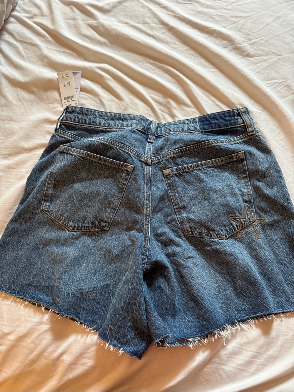 Abercrombie & Fitch Blue Denim Cutoff Star Shorts - Picture 4 of 5